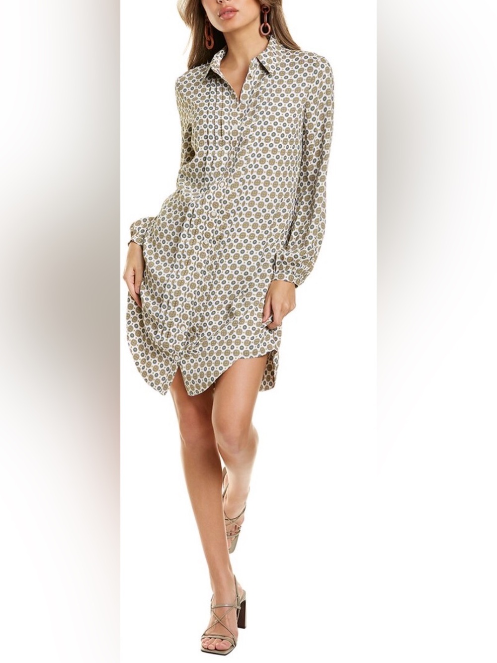 Tory Burch Cora Crepe de Chine Mini Shirt Dress